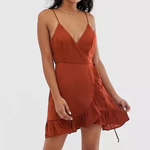 Free People Dresses & Skirts - Free People Satin Wrap Mini Dress